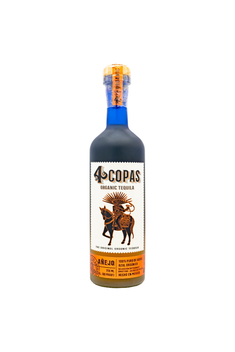 4 Copas Tequila Extra Añejo USDA Organic & Kosher - 80 Proof